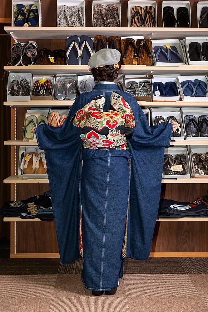 Amazon | デニム振袖 ノーマル デニム 振袖 着物 フリーサイズ | 着物 通販